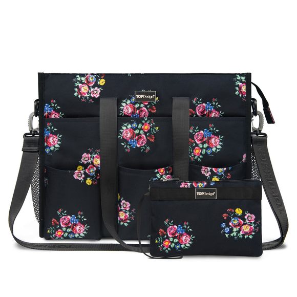 Utility Water Resistant Tote Bag With 22 Exterior & Interior Pockets, Top :D - Picture 1 of 7